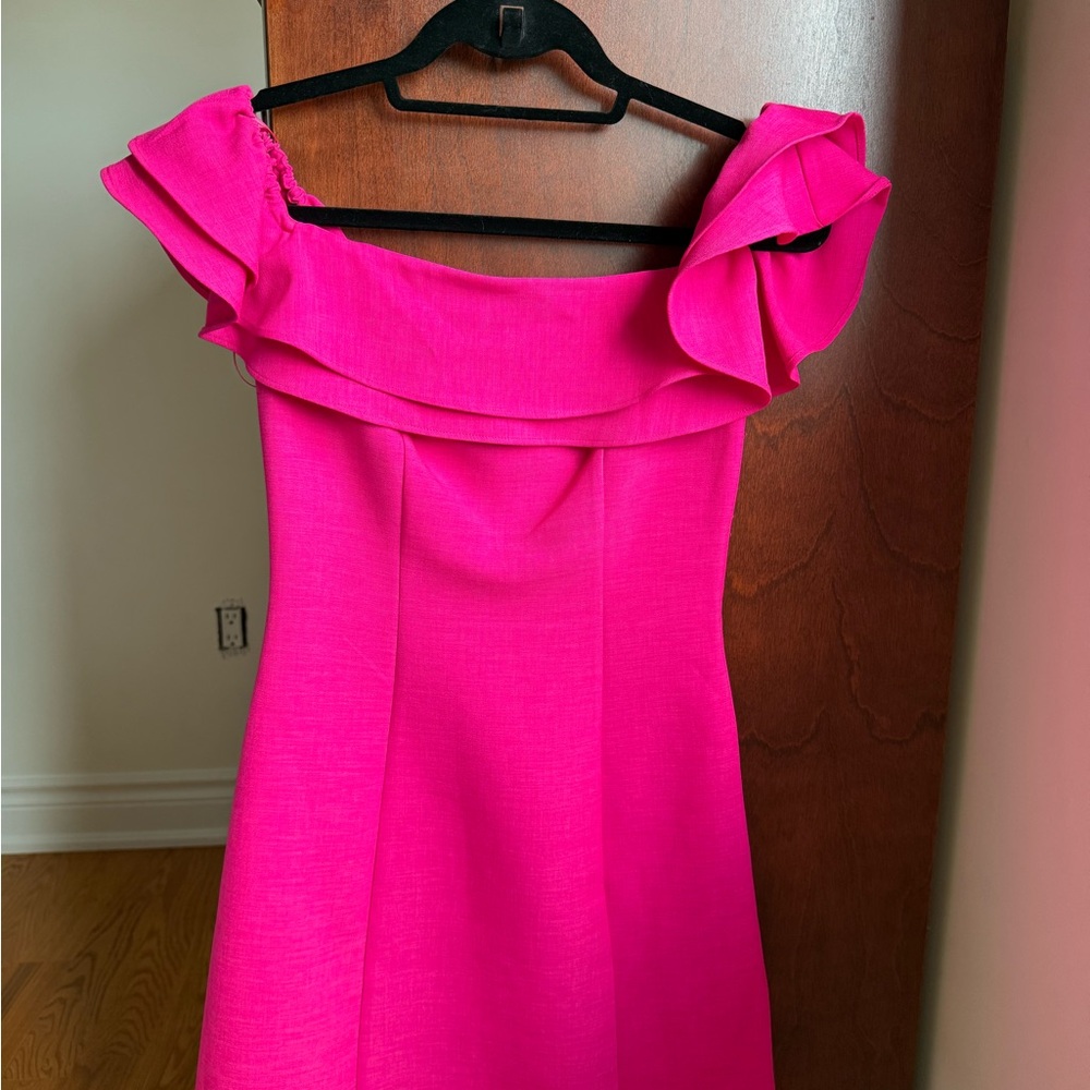 Pink Off-Shoulder Mini Dress